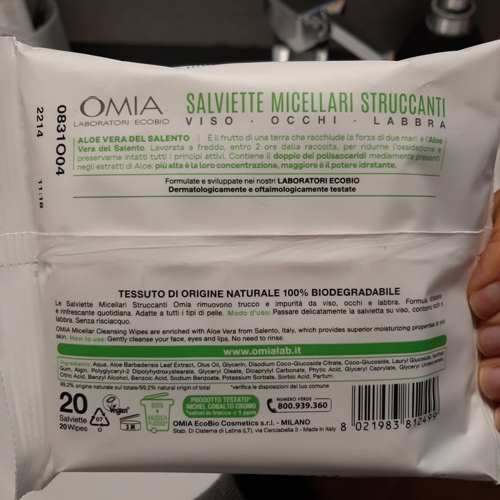 review photo of Omia Laboratoires Salviette micellari shared by @testopesto on 19 May 2021 - review