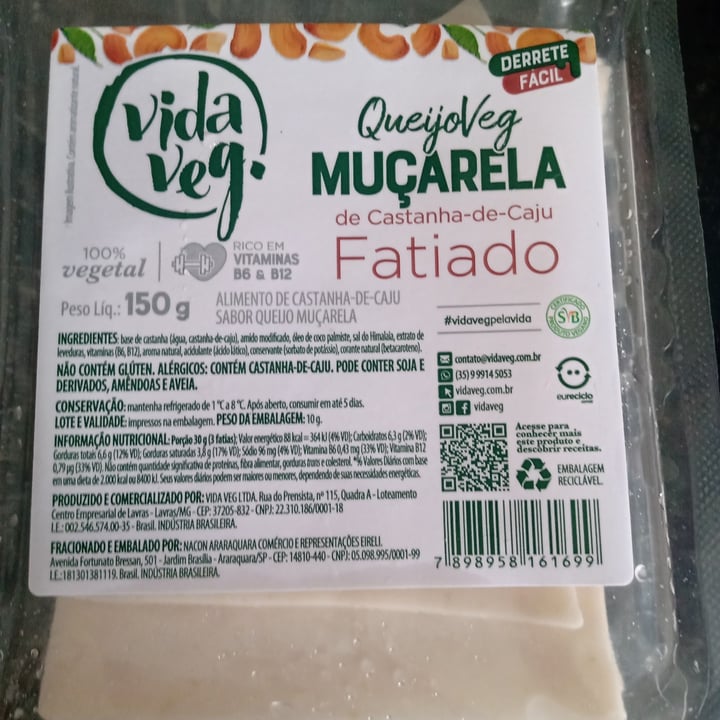 review photo of Vida Veg Muçarela de Castanha-de-caju shared by @manurodriguez on 25 Oct 2022 - review