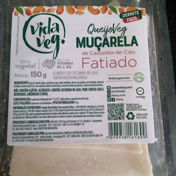 photo of Vida Veg Muçarela de Castanha-de-caju shared by @manurodriguez on  25 Oct 2022 - review