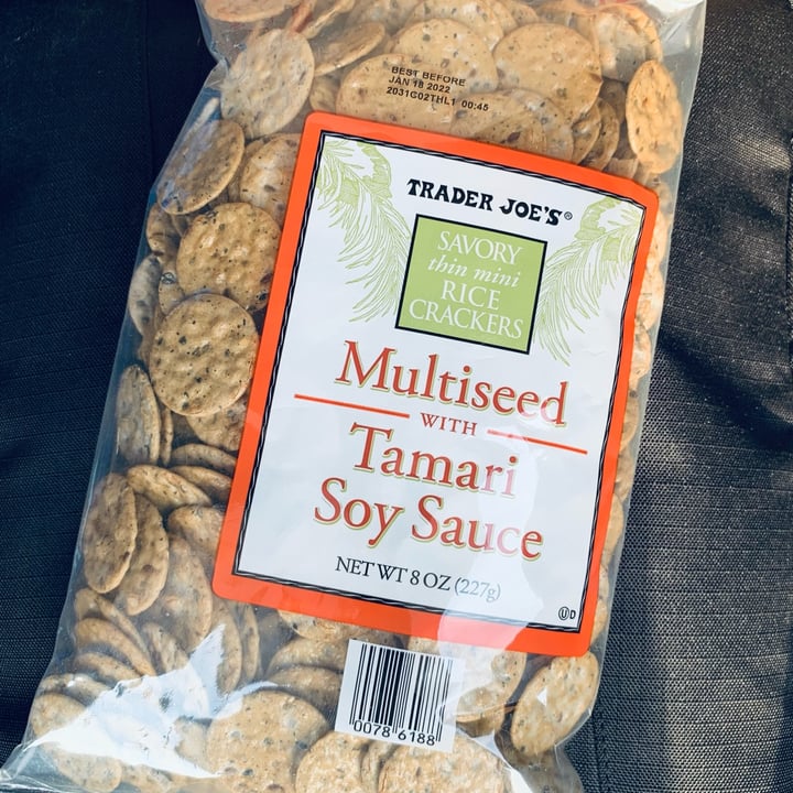 photo of Trader Joe's Multiseed Tamari Soy rice crackers shared by @allhess on  12 Oct 2021 - review