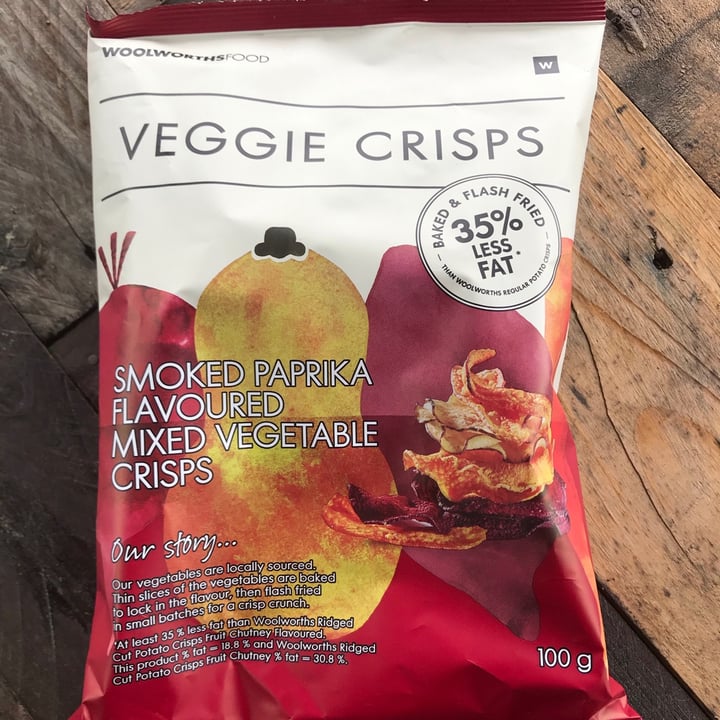 photo of Woolworths Food Smoked Paprika Veggie crisps shared by @natashathevegan on  20 Nov 2020 - review