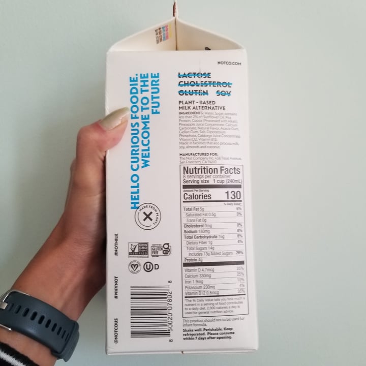 review photo of NotCo Not Milk Chocolate shared by @tracyrocks on 13 Jan 2022 - review
