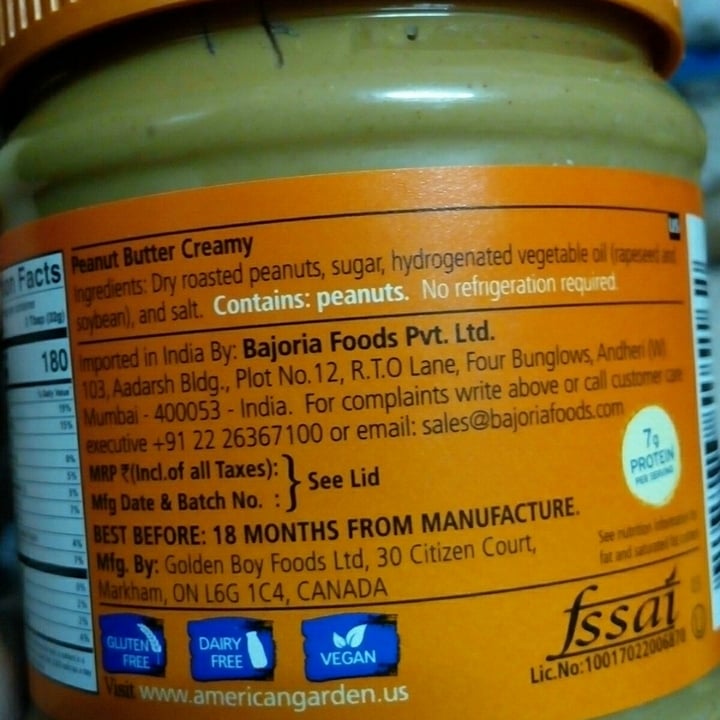 photo of American Garden Peanut Butter Smooth shared by @sanjanaznd on  09 Apr 2021 - review