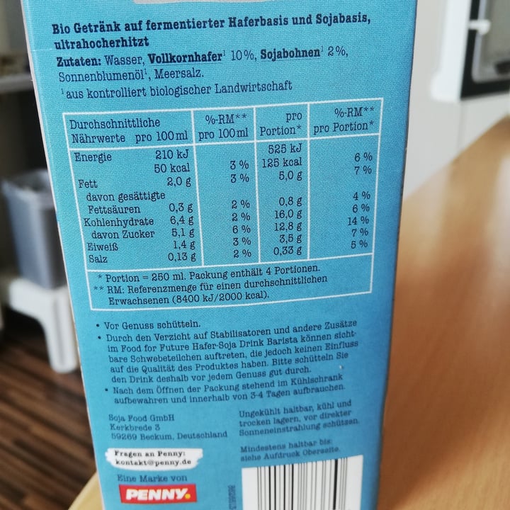 review photo of Food For Future Bio Hafer-Soja Drink Barista shared by @uckpa on 13 Jun 2022 - review