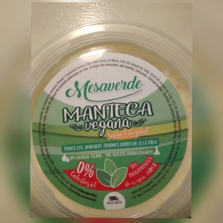 photo of Mesaverde Manteca vegetal shared by @natyvegan on  20 Oct 2020 - review