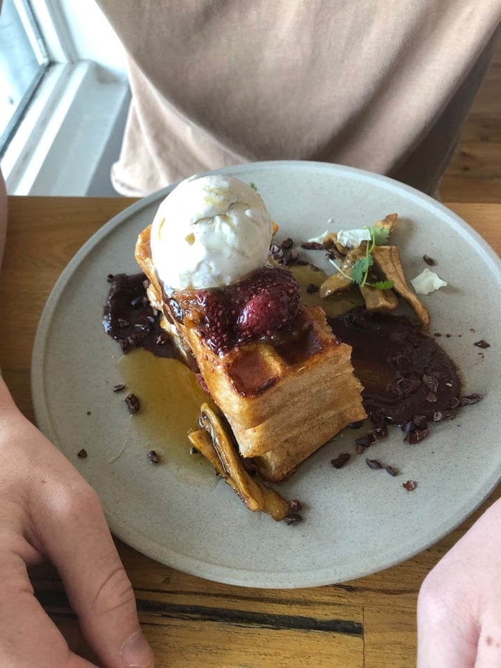 review photo of CRUX PBJ Waffles shared by @veggiewings on 13 Mar 2020 - review