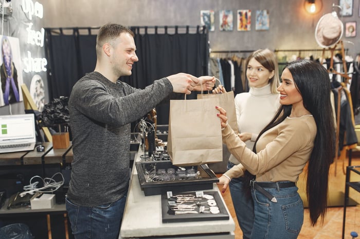 woman buying