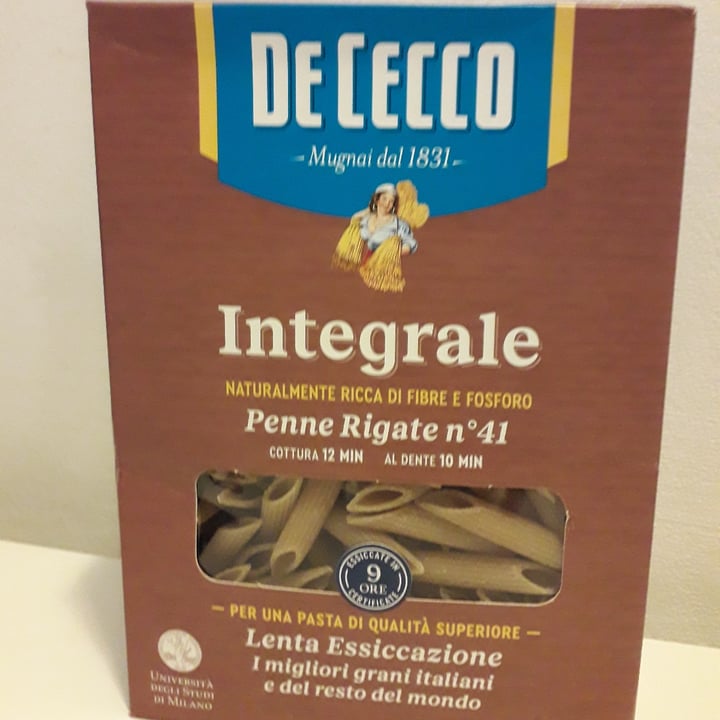 photo of De cecco Penne rigate integrali shared by @lagattasultetto on  05 Sep 2022 - review