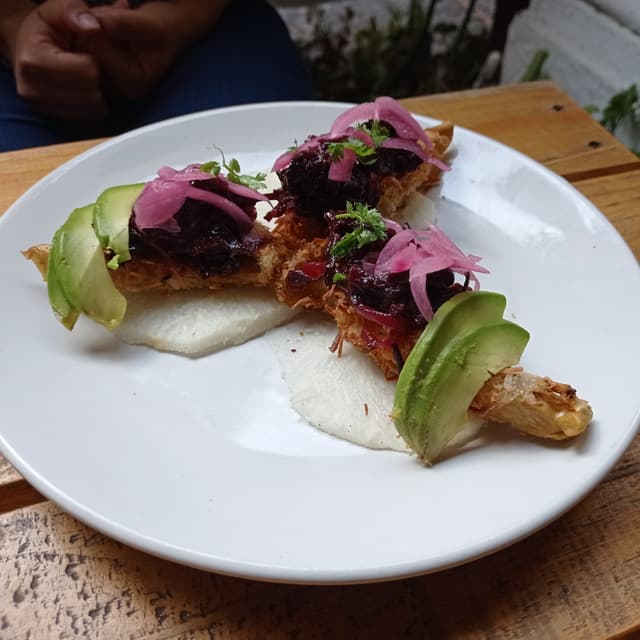 Photo of the dish “Tacos de "no camarón" al coco”