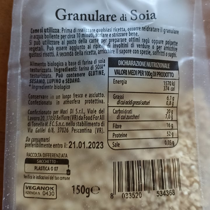 photo of BioRicchi Granulare di soia shared by @sofisti on  25 Mar 2022 - review