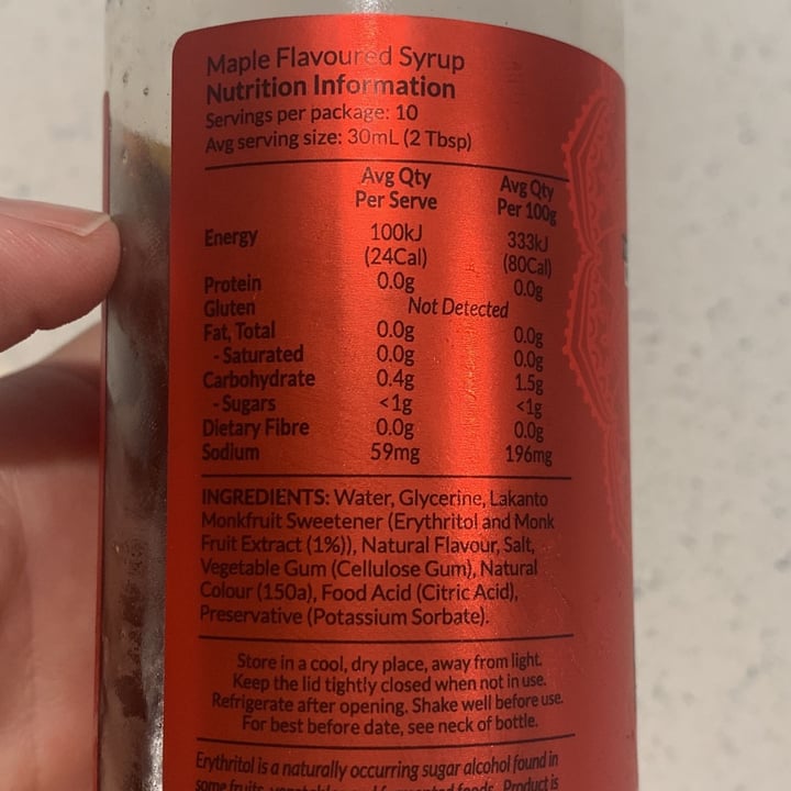 photo of Lakanto Maple flavoured syrup no added sugar shared by @justineswhitsundays on  13 Dec 2021 - review