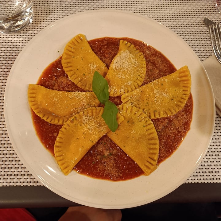 photo of Paradiso pizzeria Gelateria ravioli di patate al ragù di soia shared by @friedmandriver on  28 May 2022 - review