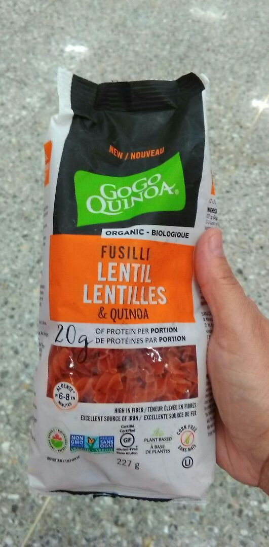 photo of GoGo Quinoa Fusilli lentil & quinoa shared by @gdc on  29 Mar 2020 - review