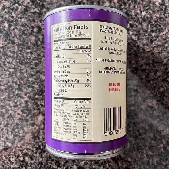 photo of Trader Joe's Organic Black Beans shared by @aqualing on  21 Jun 2021 - review