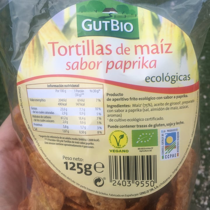 photo of GutBio tortillas de maiz sabor paprika shared by @letisia on  18 Jun 2021 - review