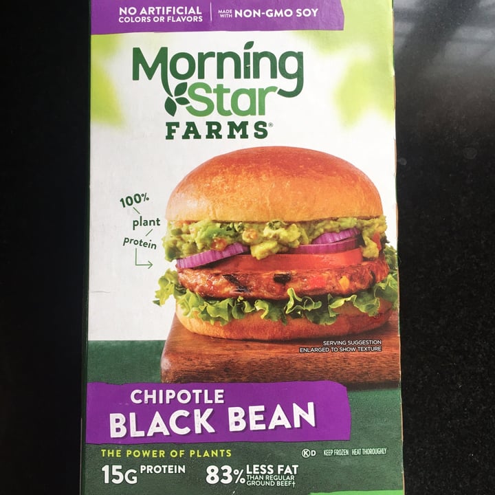 photo of MorningStar Farms Chipotle Black Bean Burgers shared by @jasminsotto0518 on  18 Dec 2020 - review