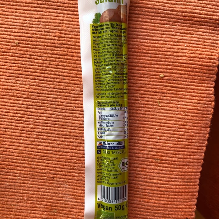 photo of dmBio Veggie Salamie shared by @vegadelia on  02 May 2020 - review