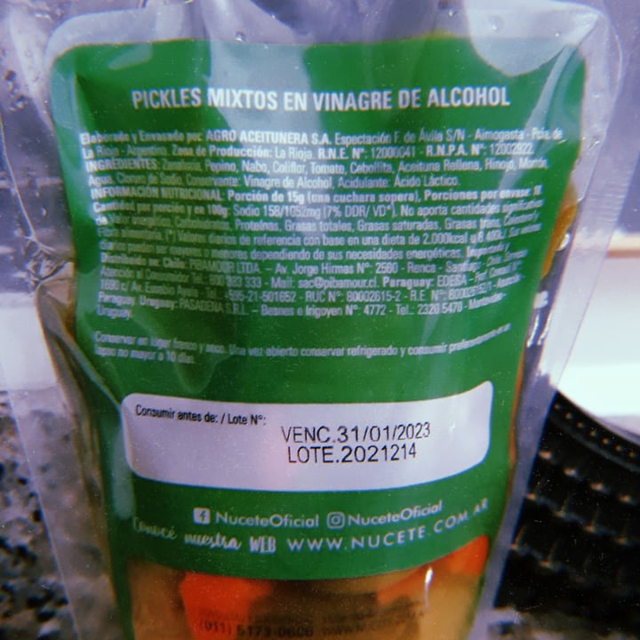 photo of Nucete Pickles shared by @nanicuadern on  18 Oct 2021 - review