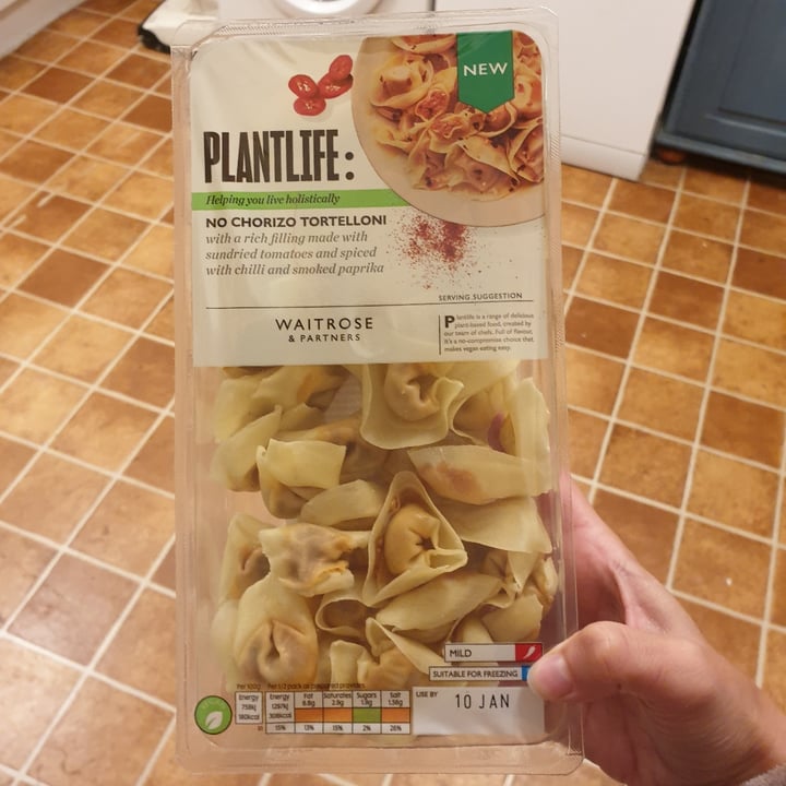 photo of Plantlife: Waitrose & partners No Chorizo Tortelloni shared by @jasminearchie on  05 Jan 2022 - review