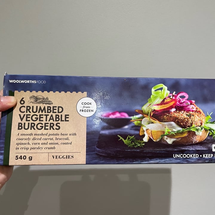 photo of Woolworths Food Crumbed Vegetable Burgers shared by @jaxipop on  22 Feb 2022 - review