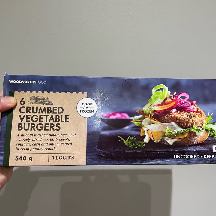 review photo of Woolworths Food Crumbed Vegetable Burgers shared by @jaxipop on 22 Feb 2022 - review