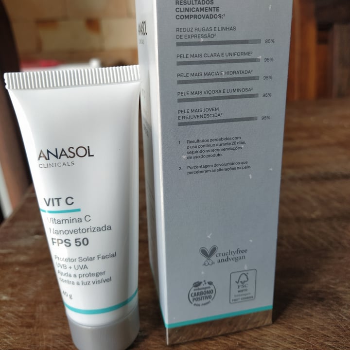 photo of Anasol Protetor Solar Facial VIT C FPS 50 shared by @carolmoreir on  05 Jul 2022 - review