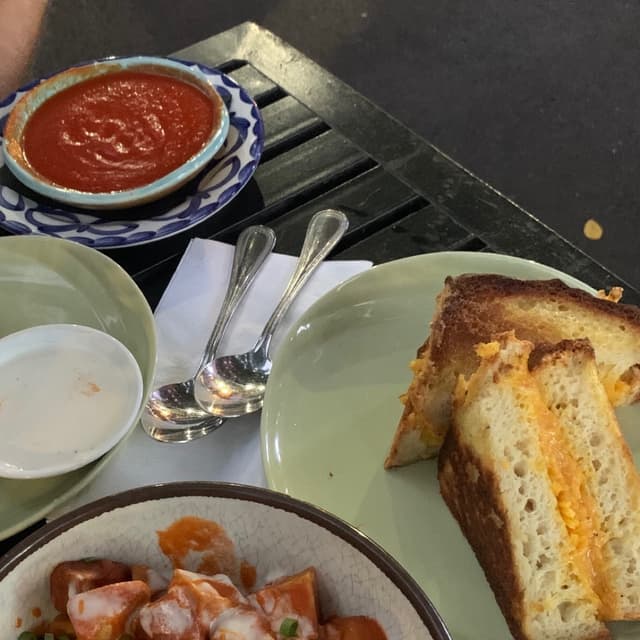 Photo of the dish “Grilled cheez with tomato soup”