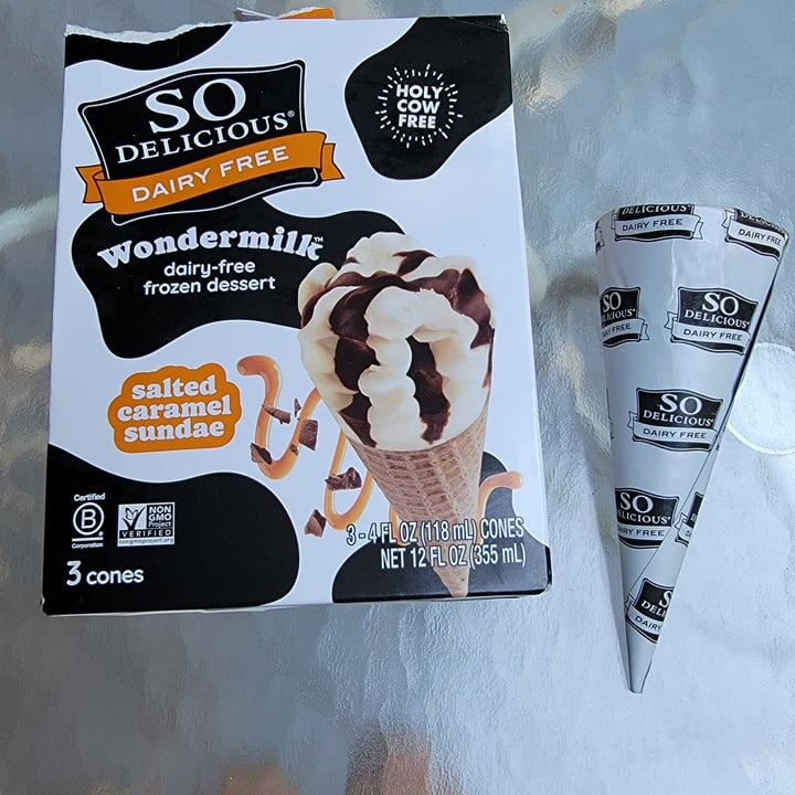 photo of So Delicious Dairy Free Salted Caramel Ice cream cone shared by @cbluescat on  13 Jun 2022 - review