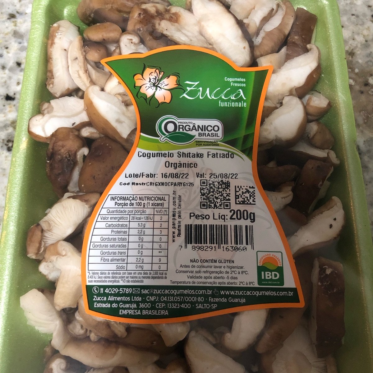 Cogumelo Shitake Orgânico ZUCCA Bandeja 200g