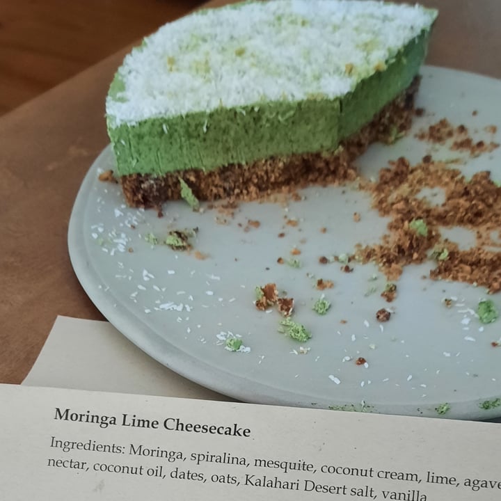 review photo of Earth Deli Moringa lime cheesecake shared by @africandebs on 15 Dec 2020 - review