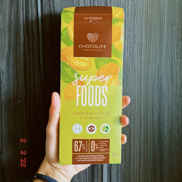 photo of ChocoLife 67% de Cacau com Coco em lascas e Cupuaçu shared by @eloveg on  05 Feb 2022 - review