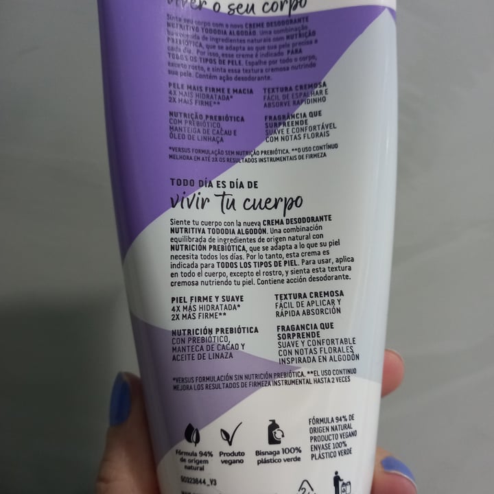 review photo of Natura hidratante Natura Tododia Algodão shared by @vancalegaro on 17 Jun 2022 - review
