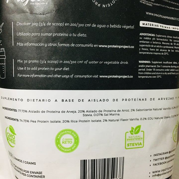 photo of Protein Project Vegan Protein Isolate Sabor vainilla Caramelo shared by @sofiporti on  03 Sep 2020 - review