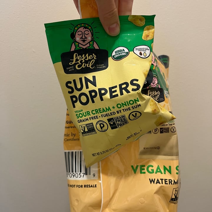 photo of Lesser Evil Snacks Sun poppers sour cream and onion shared by @andreadal on  05 Sep 2022 - review