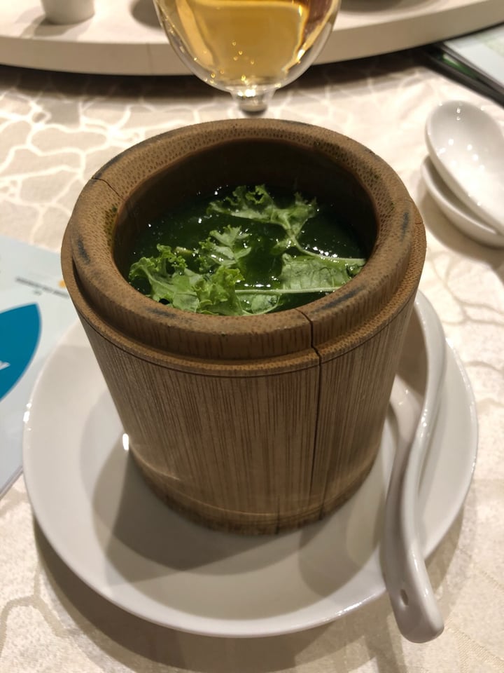 photo of LingZhi Vegetarian - Liat Towers Braised Organic Kale Broth served in Bamboo Cup shared by @jo092583 on  29 Jul 2019 - review