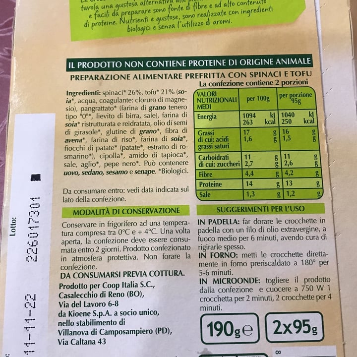 photo of Vivi Verde Coop Crocchette vegetali shared by @cibosanoebuono on  25 Oct 2022 - review