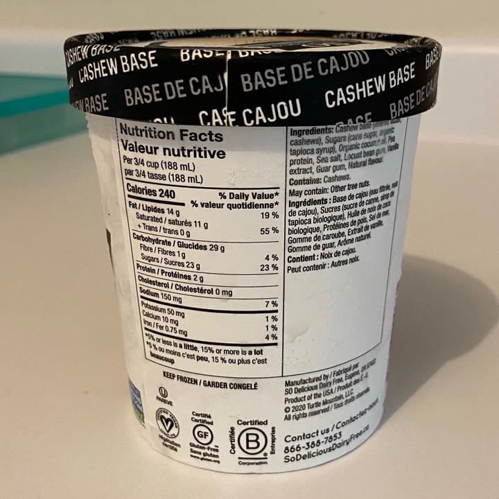 review photo of So Delicious Dairy Free Cashew Simply vanilla shared by @misshappe on 30 Aug 2021 - review