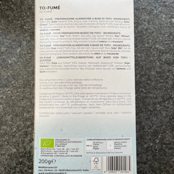 photo of Mediterranea BioVeg To-Fumè shared by @chiacampo on  03 Apr 2022 - review
