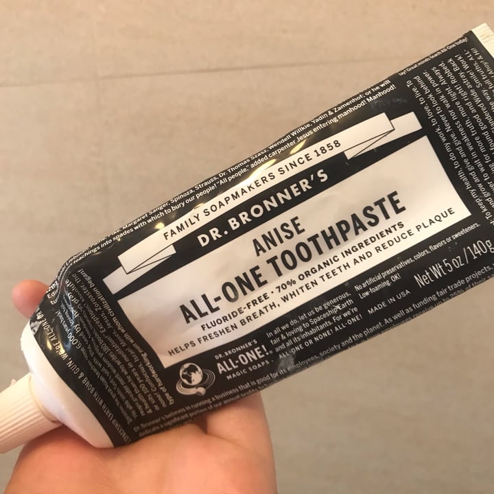 photo of Dr. Bronner's Anise All-One Toothpaste shared by @kaylabear on  15 Jun 2019 - review