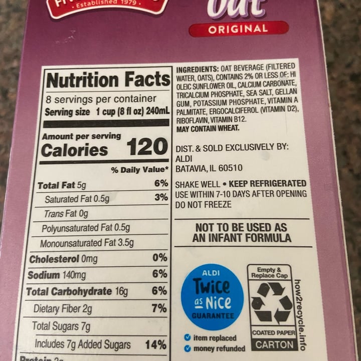 review photo of Friendly Farms Oatmilk shared by @dkcfoh on 13 Jul 2022 - review