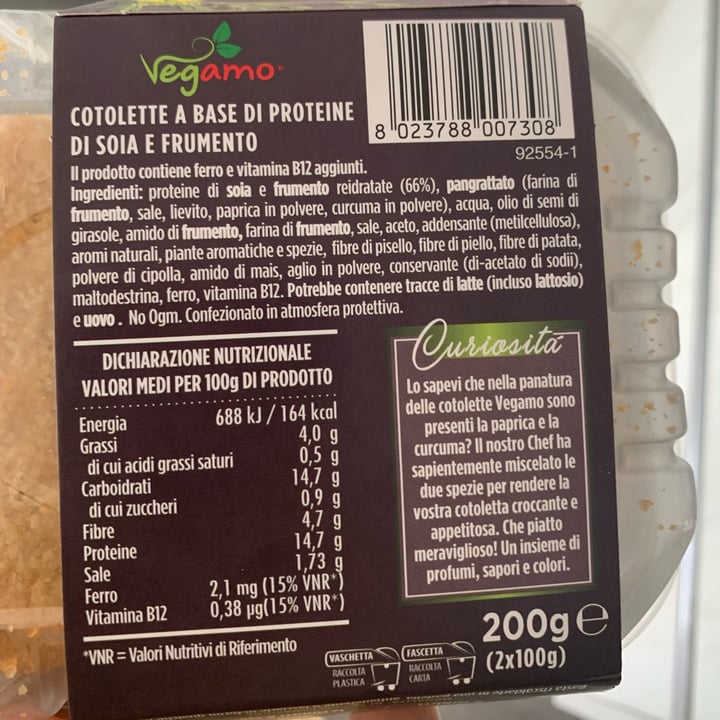 photo of Vegamo Cotolette di soia e frumento shared by @angie21 on  08 Dec 2021 - review