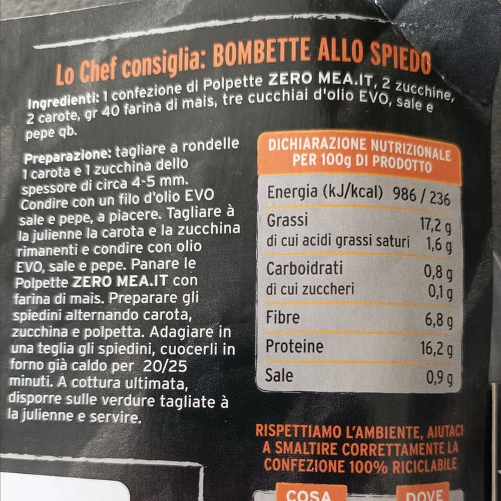 review photo of Zero Mea.it Polpette Vegetali shared by @antea on 10 Apr 2022 - review