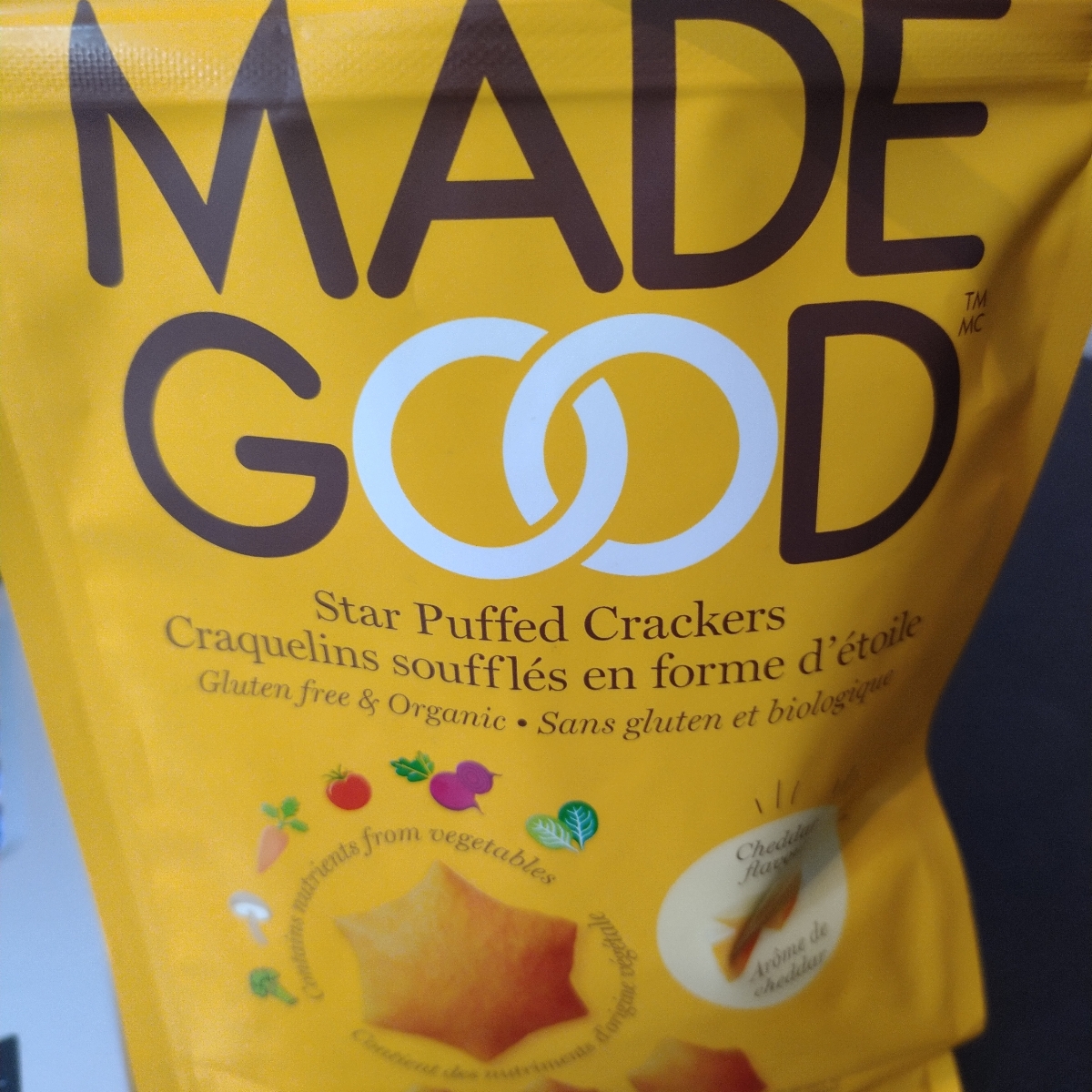 Made Good Star puffed Crackers Cheddar Flavour Reviews abillion