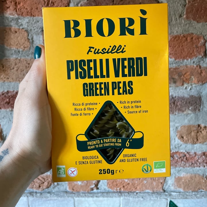 photo of Biori Biorì Fusilli Di Farina Di Piselli Verdi Bio shared by @vegandrina on  13 Apr 2022 - review