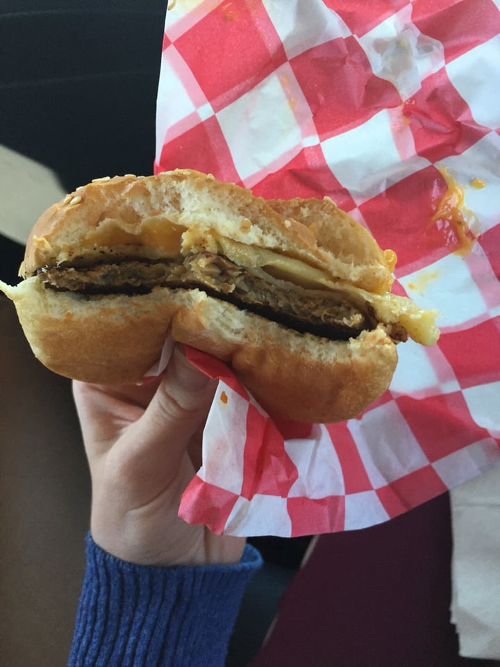 photo of Santana's Vegan Grill Sausage, egg, and cheese burger shared by @mallory17 on  16 Aug 2019 - review