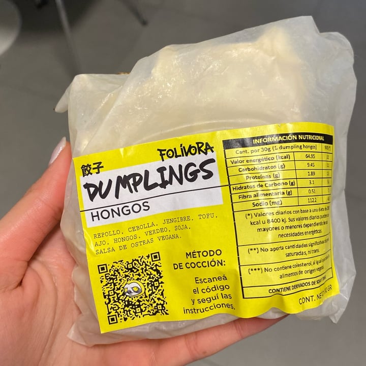 photo of Folivora Dumplings de hongos shared by @claritaoscurita on  10 Sep 2022 - review