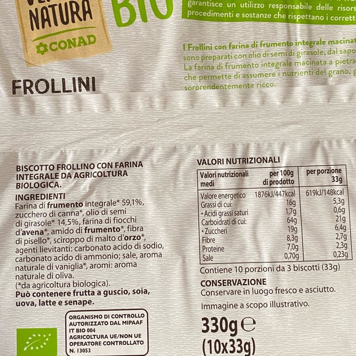 photo of Verso Natura Conad Bio  Frollini Con Farina Integrale shared by @evamori on  18 Oct 2022 - review
