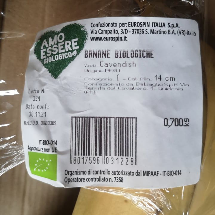 photo of Amo Essere Veg Banane biologiche shared by @donabont on  31 Jan 2022 - review