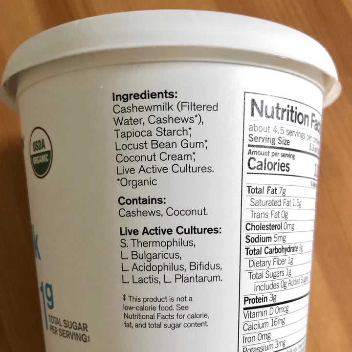 photo of Forager Project Organic Dairy-free Cashewmilk Yogurt Plain shared by @aqualing on  17 Mar 2021 - review