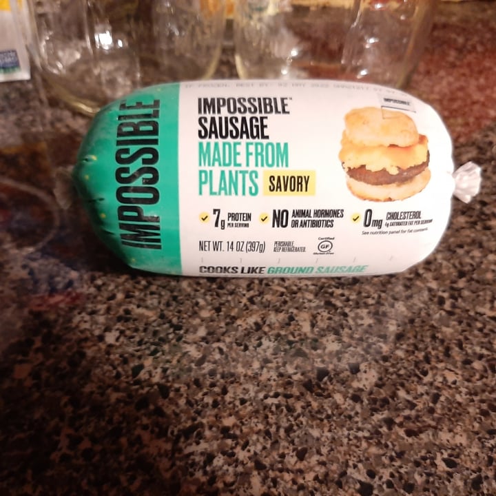 review photo of Impossible Foods Impossible Sausage (Ground Savory) shared by @treehugginjen on 06 Dec 2021 - review